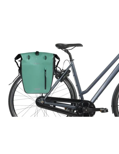 Enkele fietstas Basil Rivo L tarppaulin MIK 25-31L 14 x 28 x 43 cm - groen/zwart