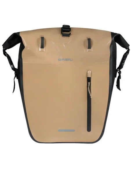 Enkele fietstas Basil Rivo L tarpaulin MIK 25-31L 14 x 28 x 43 cm - zand/zwart