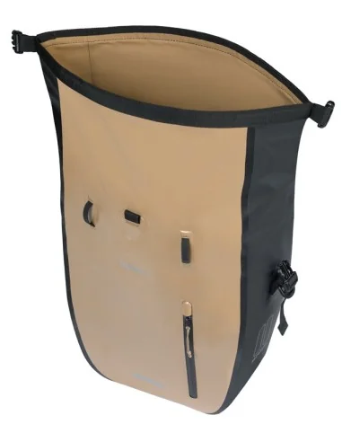 Enkele fietstas Basil Rivo L tarpaulin MIK 25-31L 14 x 28 x 43 cm - zand/zwart