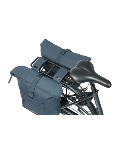 Dubbele fietstas Basil Brooklyn 41L 14 x 30 x 37 cm - blauw