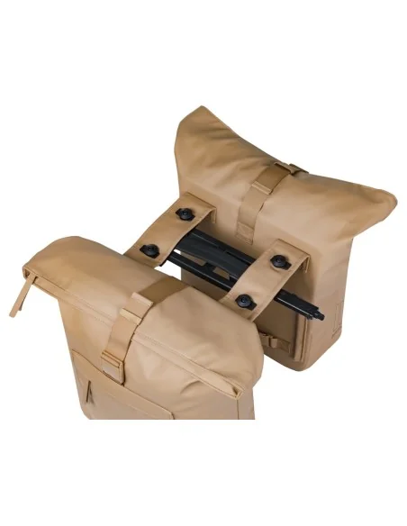 Dubbele fietstas Basil Brooklyn MIK 41L 14 x 30 x 37 cm - zand
