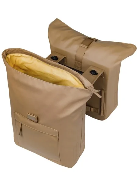 Dubbele fietstas Basil Brooklyn MIK 41L 14 x 30 x 37 cm - zand