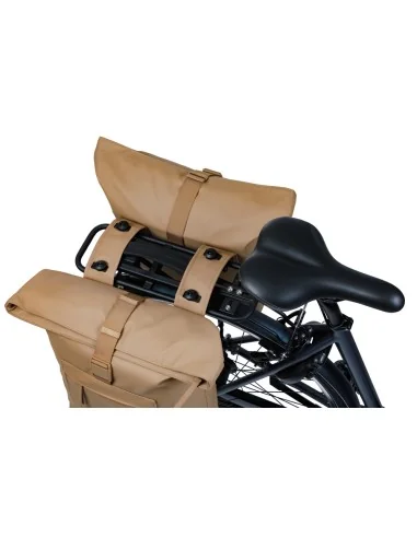 Dubbele fietstas Basil Brooklyn MIK 41L 14 x 30 x 37 cm - zand