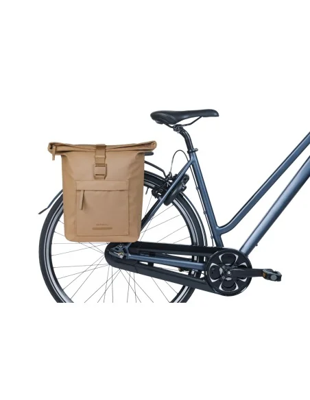 Dubbele fietstas Basil Brooklyn MIK 41L 14 x 30 x 37 cm - zand