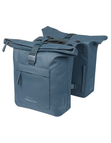 Dubbele fietstas Basil Brooklyn MIK 41L 14 x 30 x 37 cm - blauw