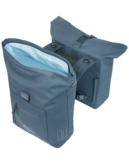 Dubbele fietstas Basil Brooklyn MIK 41L 14 x 30 x 37 cm - blauw