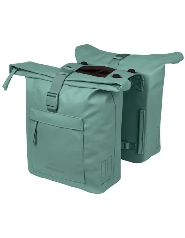 Dubbele fietstas Basil Brooklyn MIK 41L 14 x 30 x 37 cm - groen