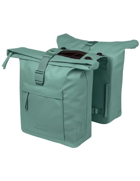 Dubbele fietstas Basil Brooklyn MIK 41L 14 x 30 x 37 cm - groen