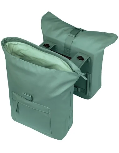 Dubbele fietstas Basil Brooklyn MIK 41L 14 x 30 x 37 cm - groen