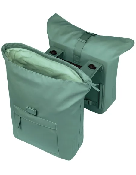 Dubbele fietstas Basil Brooklyn MIK 41L 14 x 30 x 37 cm - groen