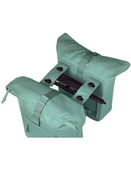 Dubbele fietstas Basil Brooklyn MIK 41L 14 x 30 x 37 cm - groen