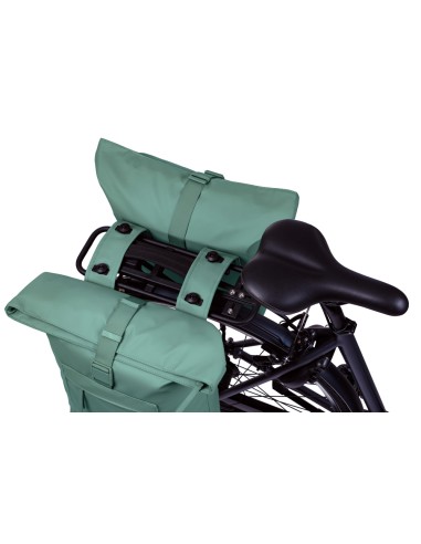 Dubbele fietstas Basil Brooklyn MIK 41L 14 x 30 x 37 cm - groen