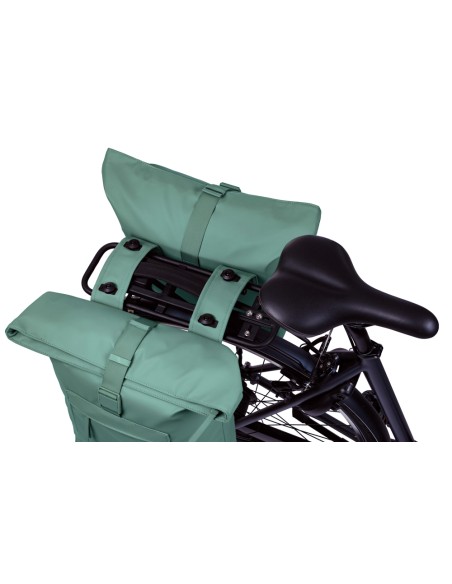 Dubbele fietstas Basil Brooklyn MIK 41L 14 x 30 x 37 cm - groen