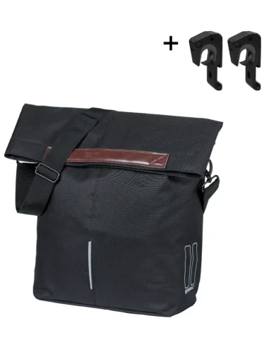 Fietsshopper Basil City MIK Hooks 14-16L 13 x 29 x 31 cm - zwart