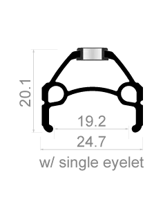Velg Rodi Skorpion 26" / 559 x 19C 36 gaats - spaak 14 - zwart