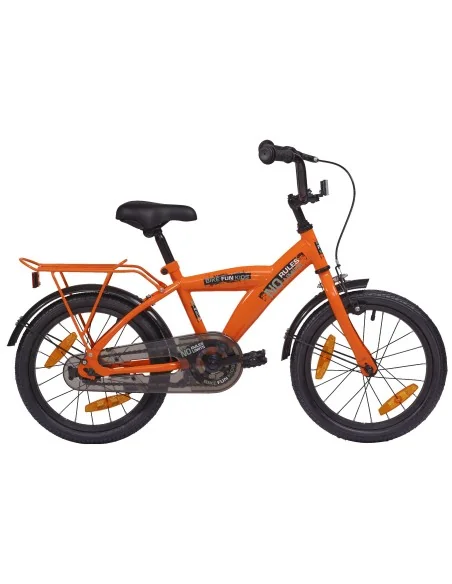 Kinderfiets Bikefun No Rules 16 inch met Remnaaf - Oranje