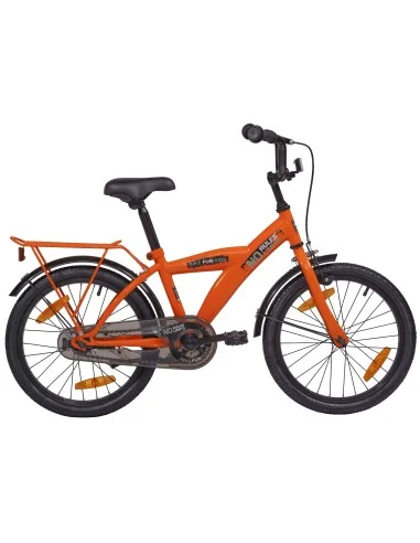 Kinderfiets Bikefun No Rules No Limit 18 inch met Remnaaf - Oranje