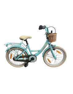 Kinderfiets Bikefun Girly 18 inch - met mandje en remnaaf - Blauw