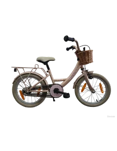 Kinderfiets Bikefun Girly 16 inch - met mandje en remnaaf - Roze