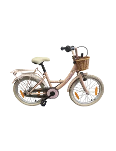 Kinderfiets Bikefun Girly 18 inch - met mandje en remnaaf - Roze
