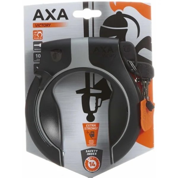 Ringslot Axa Victory Retractable met uitneembare sleutel - grijs/zwart