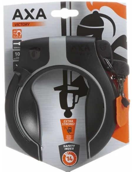 Ringslot Axa Victory Retractable met uitneembare sleutel - grijs/zwart
