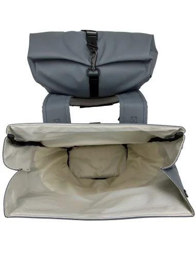 Dubbele fietstas New Looxs Nyborg 34 liter - 30 x 17 x 37cm (x2) - donkergrijs/zwart