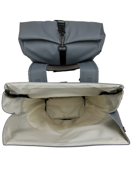 Dubbele fietstas New Looxs Nyborg 34 liter - 30 x 17 x 37cm (x2) - donkergrijs/zwart