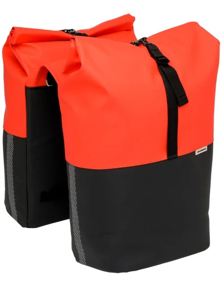 Dubbele fietstas New Looxs Nyborg 34 liter - 30 x 17 x 37cm (x2) - rood/zwart