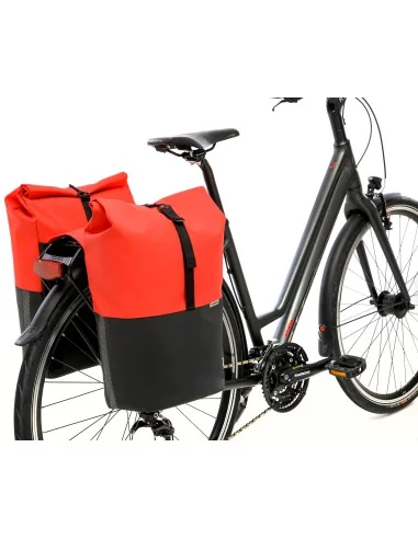Dubbele fietstas New Looxs Nyborg 34 liter - 30 x 17 x 37cm (x2) - rood/zwart