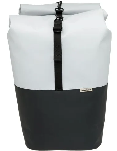 Dubbele fietstas New Looxs Nyborg 34 liter - 30 x 17 x 37cm (x2) - lichtgrijs/zwart