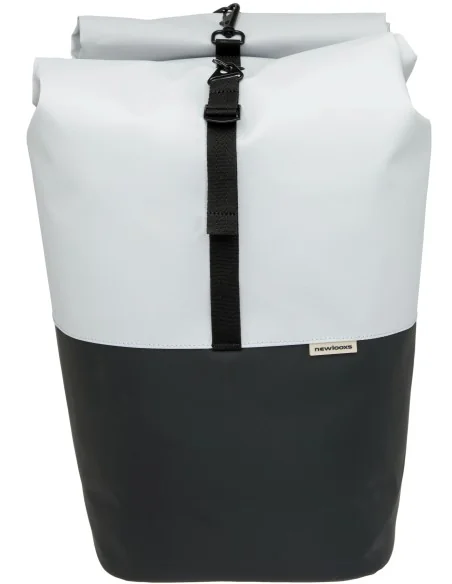 Dubbele fietstas New Looxs Nyborg 34 liter - 30 x 17 x 37cm (x2) - lichtgrijs/zwart