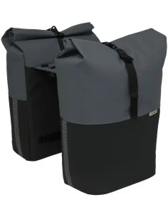 Dubbele fietstas New Looxs Nyborg MIK 34 liter - 30 x 17 x 37cm (x2) - donkergrijs/zwart