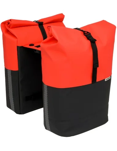 Dubbele fietstas New Looxs Nyborg MIK 34 liter - 30 x 17 x 37cm (x2) - rood/zwart