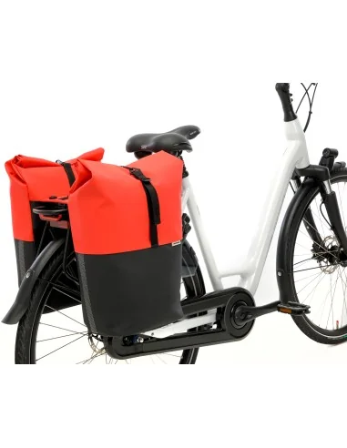 Dubbele fietstas New Looxs Nyborg MIK 34 liter - 30 x 17 x 37cm (x2) - rood/zwart