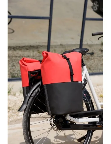 Dubbele fietstas New Looxs Nyborg MIK 34 liter - 30 x 17 x 37cm (x2) - rood/zwart