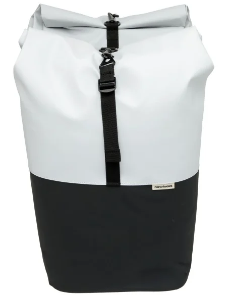 Dubbele fietstas New Looxs Nyborg MIK 34 liter - 30 x 17 x 37cm (x2) - lichtgrijs/zwart