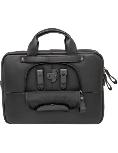 Laptoptas New Looxs Luko 7.5 liter - 42 x 6 x 30 cm - gemaakt van luxe leder - zwart