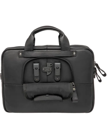 Laptoptas New Looxs Luko 7.5 liter - 42 x 6 x 30 cm - gemaakt van luxe leder - zwart