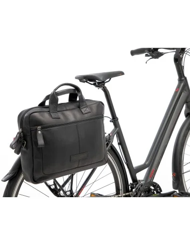 Laptoptas New Looxs Luko 7.5 liter - 42 x 6 x 30 cm - gemaakt van luxe leder - zwart