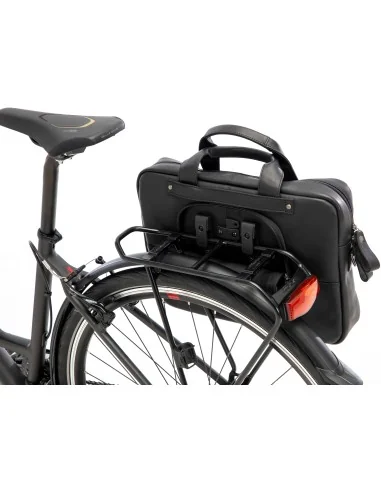 Laptoptas New Looxs Luko 7.5 liter - 42 x 6 x 30 cm - gemaakt van luxe leder - zwart