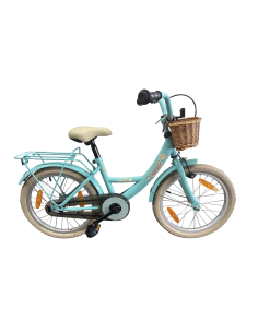 Kinderfiets Bikefun Girly 18 inch - met mandje en remnaaf - Blauw