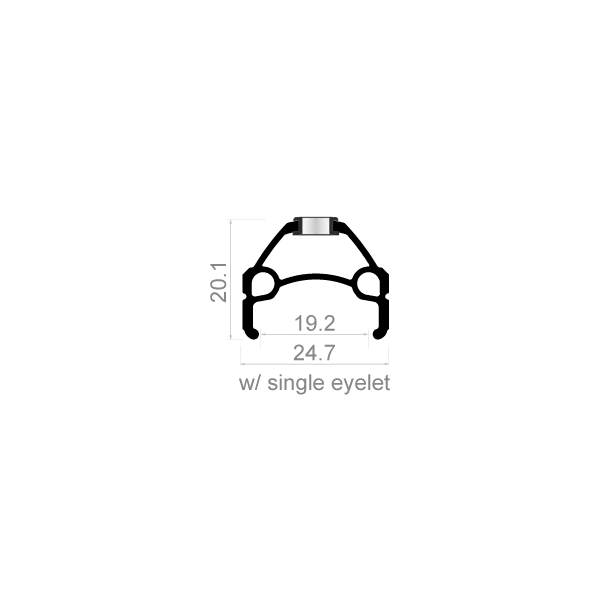 Velg Rodi Skorpion 26" / 559 x 19C 36 gaats - spaak 14 - zwart