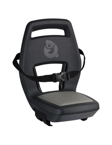 Kinderzitje achter Qibbel 6+ Junior 6+ met voetsteunen, gordel en beschermplaat - grijs