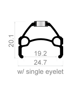 Velg Rodi Skorpion 26" / 559 x 19C 36 gaats - spaak 14 - zwart