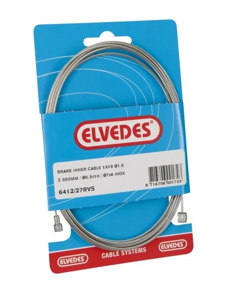 Rem binnenkabel Elvedes 2350mm RVS ø1,5mm V-nippel en T-nippel (op kaart)