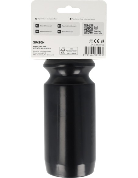 Simson Bidon - 600 ml - Mat Zwart