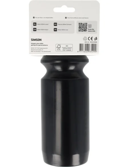 Simson Bidon - 600 ml - Mat Zwart