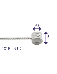 Rem binnenkabel Elvedes 2250mm gegalvaniseerd ø1,5mm T-nippel (op kaart) 2