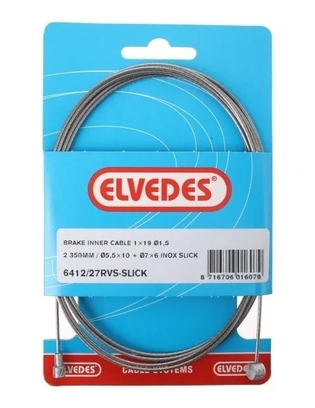 Rem binnenkabel Elvedes 2350mm RVS / Slick ø1,5mm V-nippel en T-nippel (op kaart)